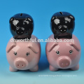 Creative double pigs shaped ceramic money boxes,ceramic money banks